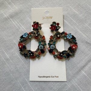 J. Crew Vibrant Floral Hoop Earrings